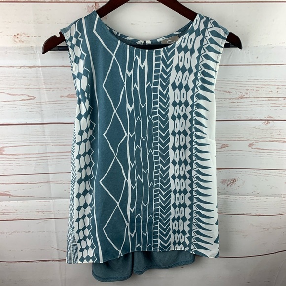 Anthropologie Tops - Anthro |Dolan Left Coast Teal Print Twist Back Top